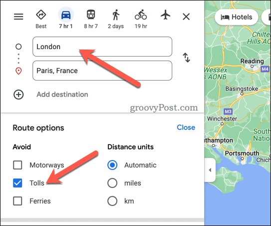 Vyhněte se mýtnému v Mapách Google
