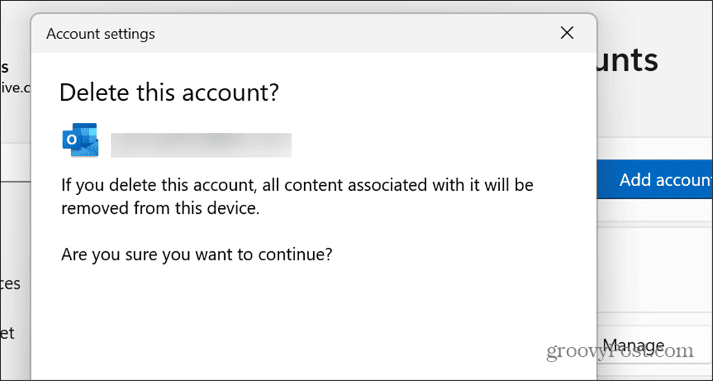 Jak odstranit uložené e-mailové účty v systému Windows 11