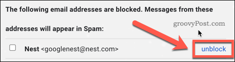 Odblokujte uživatele v nastavení Gmailu
