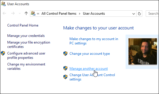 2 Správa jiného účtu Windows 10