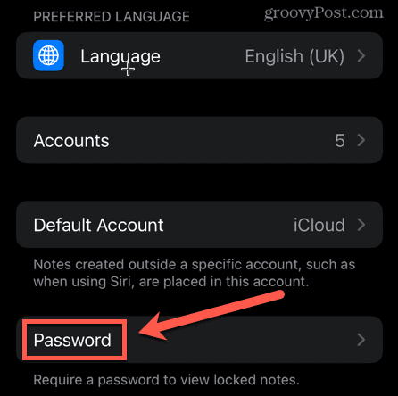heslo pro nastavení poznámek iphone