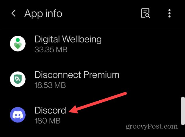 Informace o aplikaci discord pro android