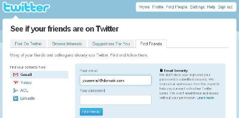 najít přátele na Twitteru