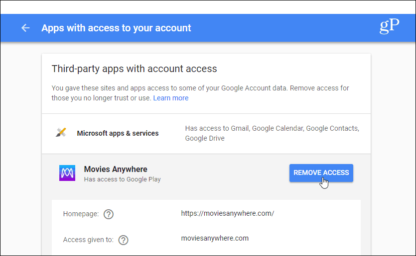 Aplikace třetích stran s přístupem k účtu Gmail