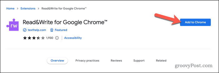 Přidání rozšíření Čtení a zápis do prohlížeče Google Chrome