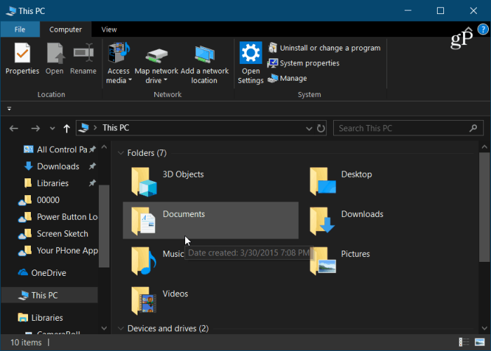 Tmavý režim Průzkumníka souborů systému Windows 10