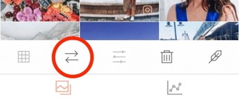 K výměně obrázků použijte ikonu dvojité šipky v UNUM.