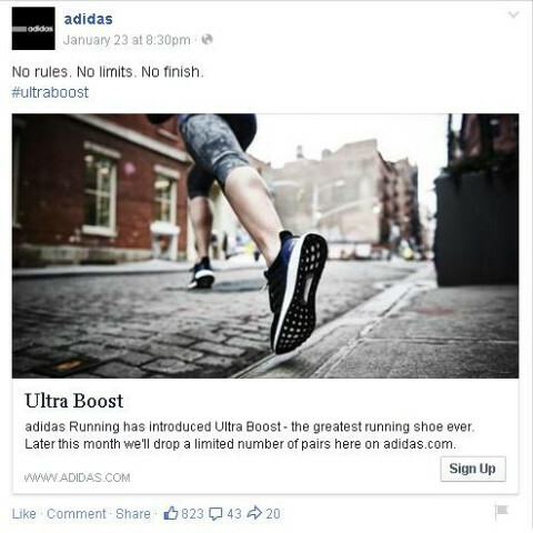 facebookový příspěvek adidas