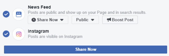 Jak cross-post na Instagram z Facebooku na ploše, krok 1, ujistěte se, že můžete psát na Instagram z Facebooku