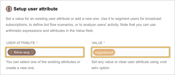Vytvořte nový atribut uživatele a zadejte jeho hodnotu.