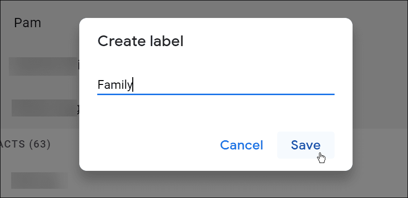 jmenný štítek pro skupinový e-mail Gmail