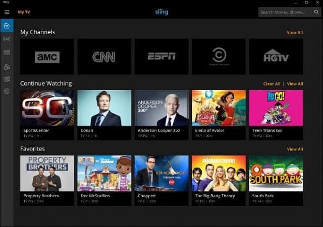 Sling TV přichází do Windows 10 s podporou Cortana