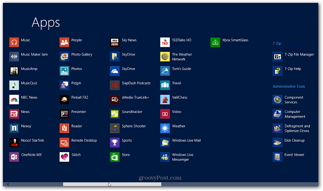 Najít všechny aplikace nainstalované v systému Windows 8 (aktualizováno na 8.1)