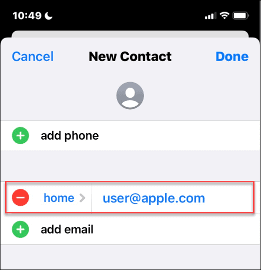 Apple ID v seznamu kontaktů