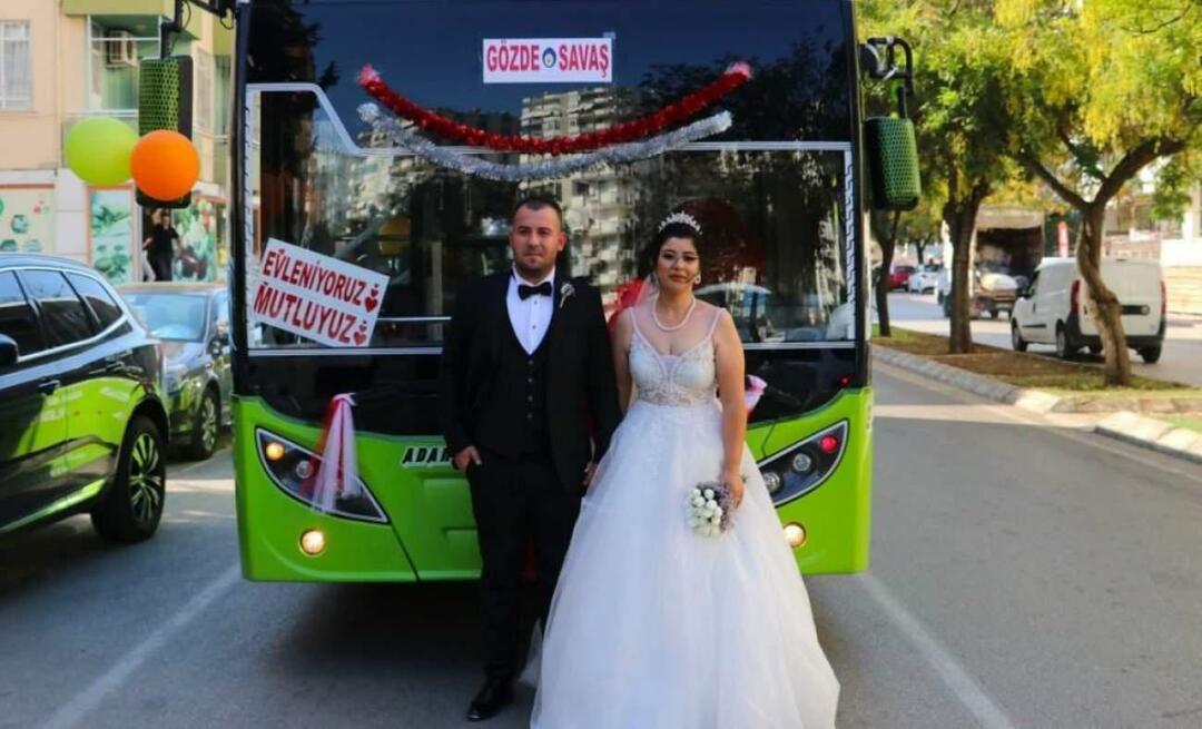 Z autobusu, který používala, se stalo auto pro nevěsty! Pár se společně vydal na prohlídku města