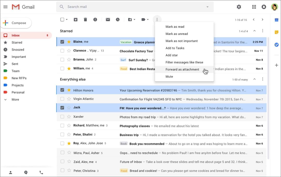 Google umožňuje odesílání e-mailů jako příloh v Gmailu