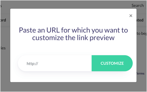 Vložte adresu URL svého blogového příspěvku nebo vstupní stránky do služby ShareKit. 