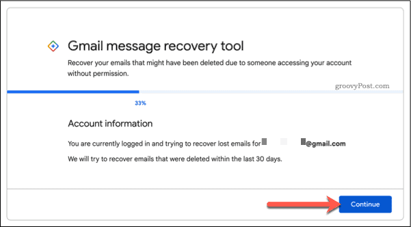 Obnovení e-mailů Gmailu prostřednictvím formuláře podpory