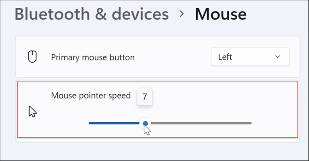 rychlost ukazatele myši