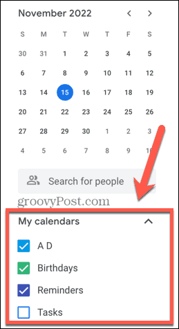 google kalendář vybrat kalendáře