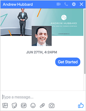Andrew Hubbard používá pro komunikaci s vyhlídkami na webináře messenger bot
