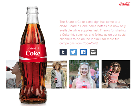 coca-cola sdílí obrázek koksové kampaně