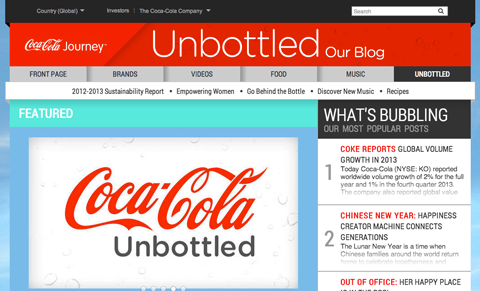 blog společnosti coca-cola bez lahví