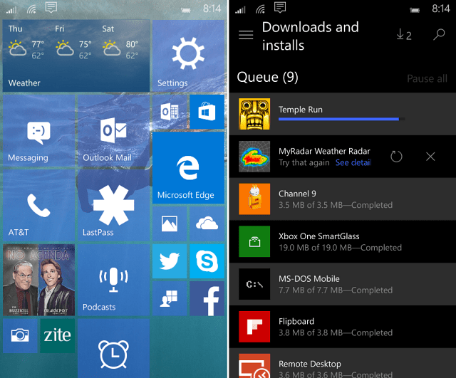 Windows 10 Mobile Build 10149 Vizuální prohlídka nových funkcí