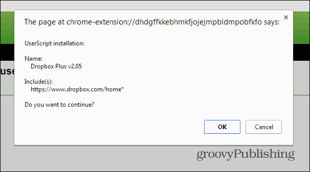 Struktura stromu Dropbox Instalační skript prohlížeče Chrome