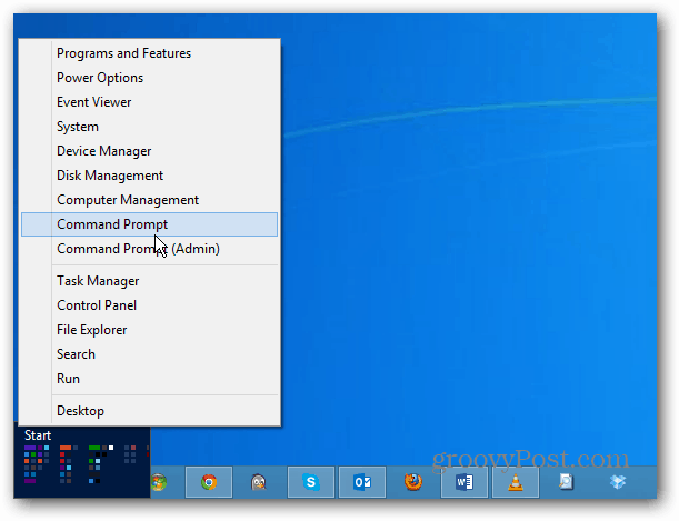 Nabídka napájení systému Windows 8