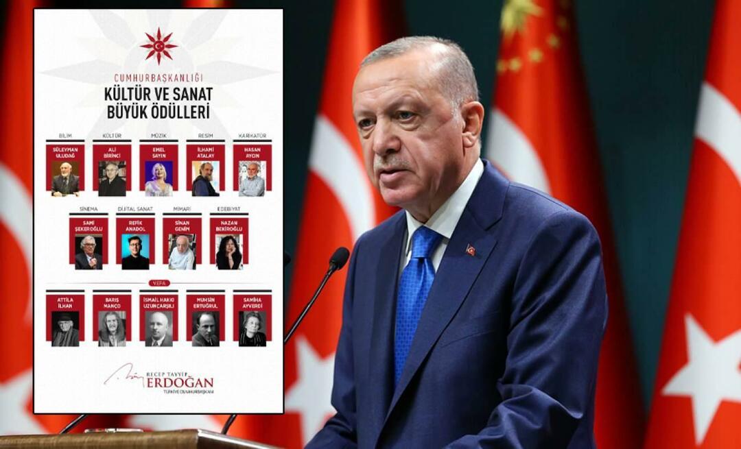 Prezident Erdoğan se podělil o vítěze „Velké ceny prezidenta za kulturu a umění za rok 2023“
