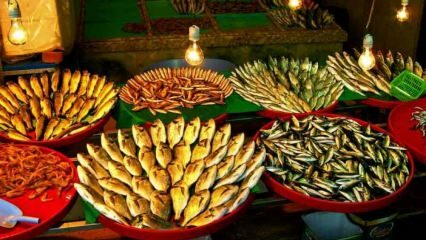 Prodejní místa čerstvých a úsporných ryb v Istanbulu