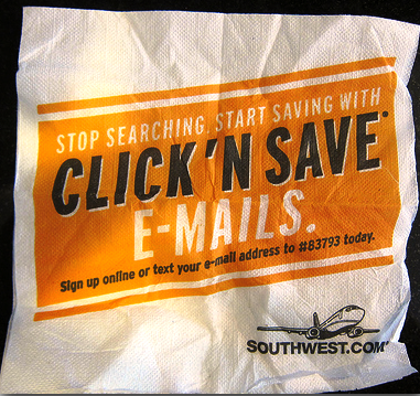 e-mailová marketingová kampaň na ubrousky