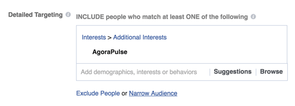 Svou reklamu na Facebooku můžete cílit na lidi, kteří mají zájem o konkrétní společnost.