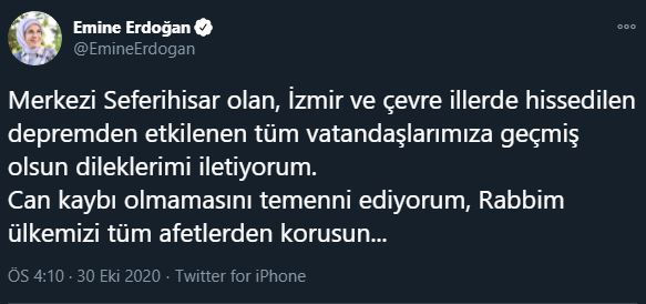 sdílení zemětřesení emine erdoğan