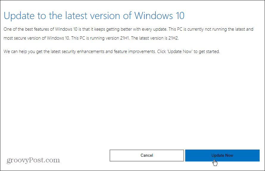 aktualizovat na nejnovější verzi Windows 10