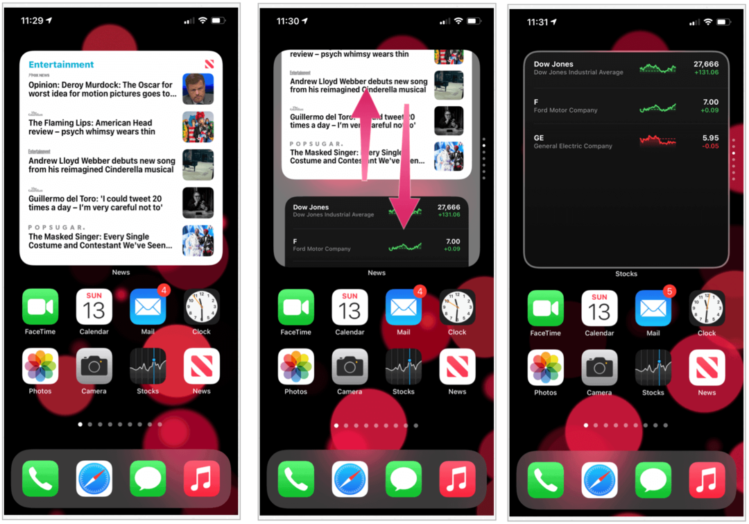 Používání widgetů v iOS 14 na iPhone