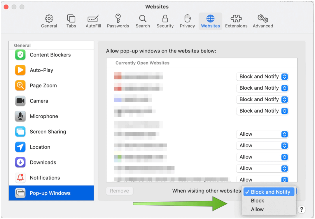 Safari pro Mac Blokovat vyskakovací okna
