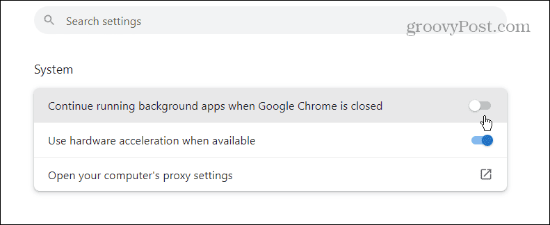 aplikace na pozadí Chrome