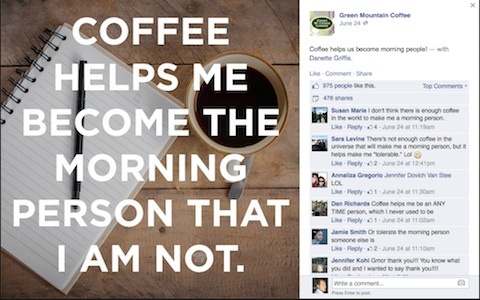 zelená hora káva instagram obrázek