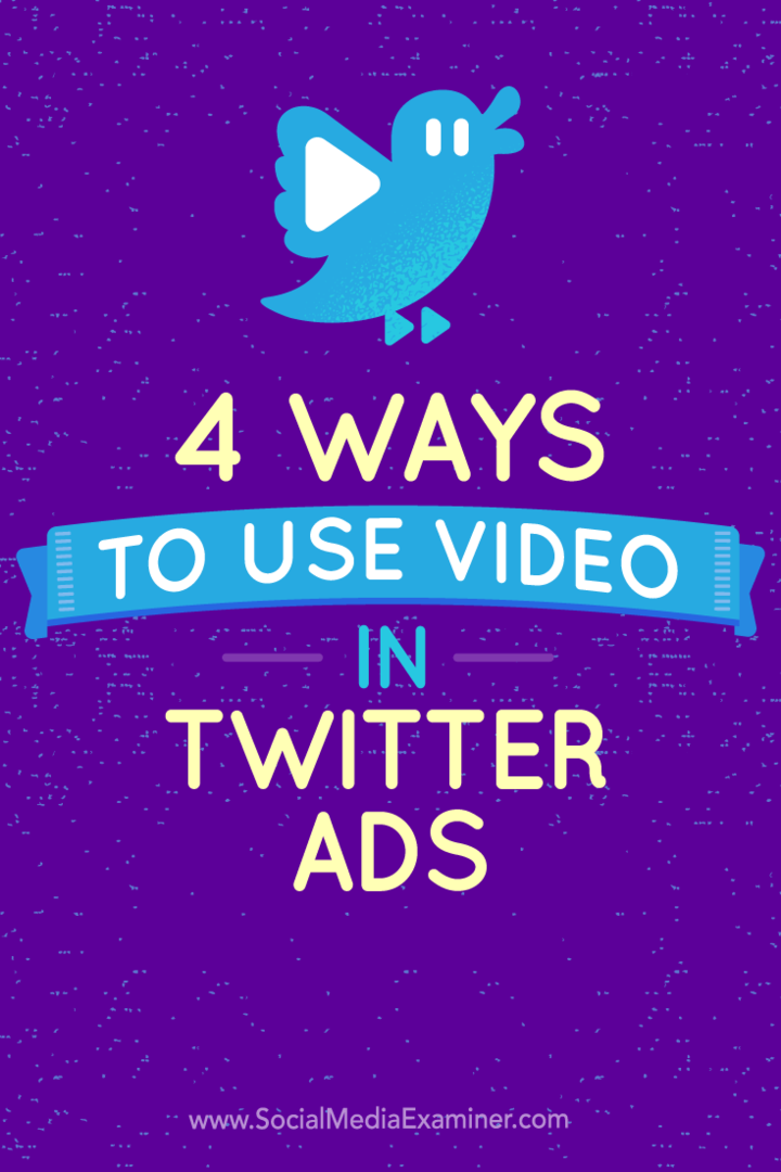 Tipy ke čtyřem způsobům použití videoreklam na Twitteru.