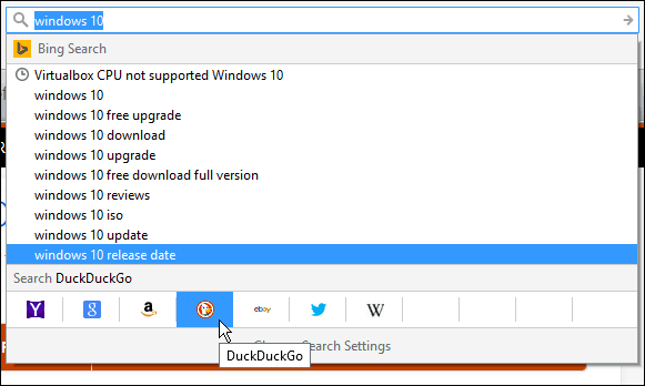 Vyhledávací pole Firefoxu