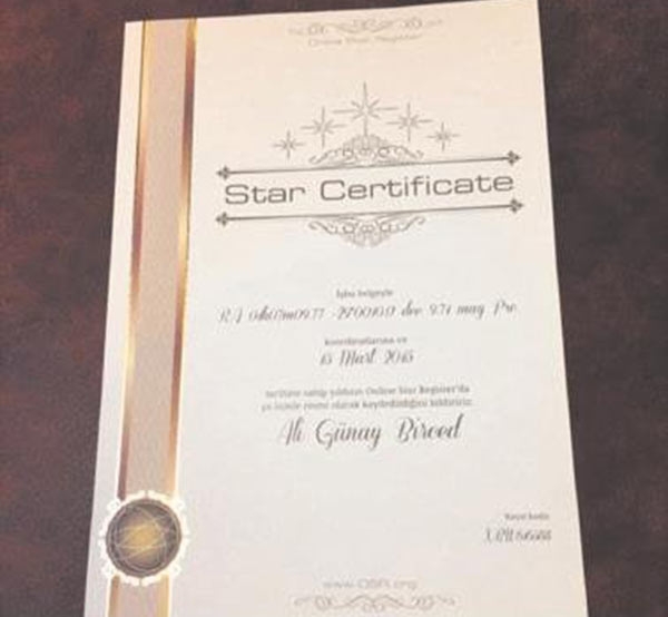 Certifikát s hvězdičkou