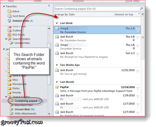 Jak vytvořit a používat vyhledávací složky v aplikaci Outlook 2010