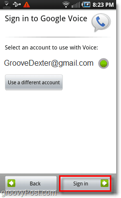 Google Voice v Android Mobile Sign-in