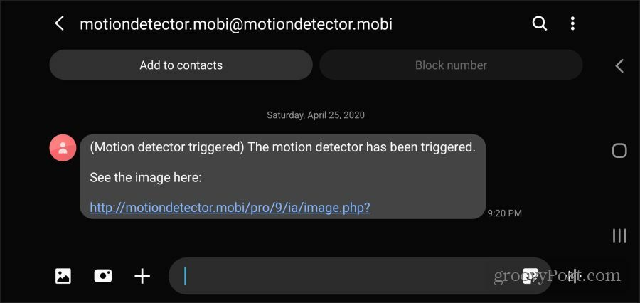 mobi detekce pohybu sms