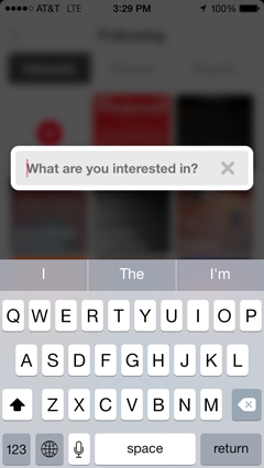 hledat zájmy zájmů na iOS