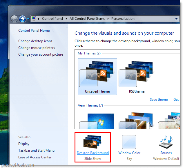 Jak otočit obrázek na pozadí Windows 7 pomocí kanálu RSS