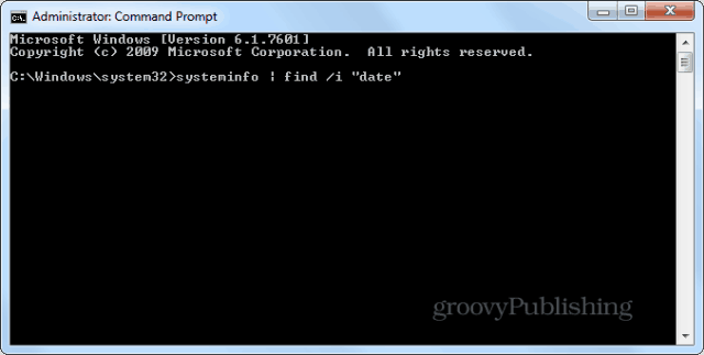Datum instalace systému Windows cmd prompt systeminfo