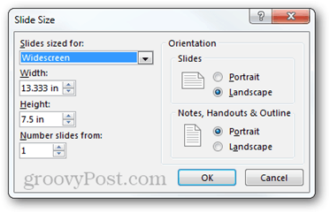 nastavení stránky powerpoint 2013 možnosti poměr stran velikost orientace